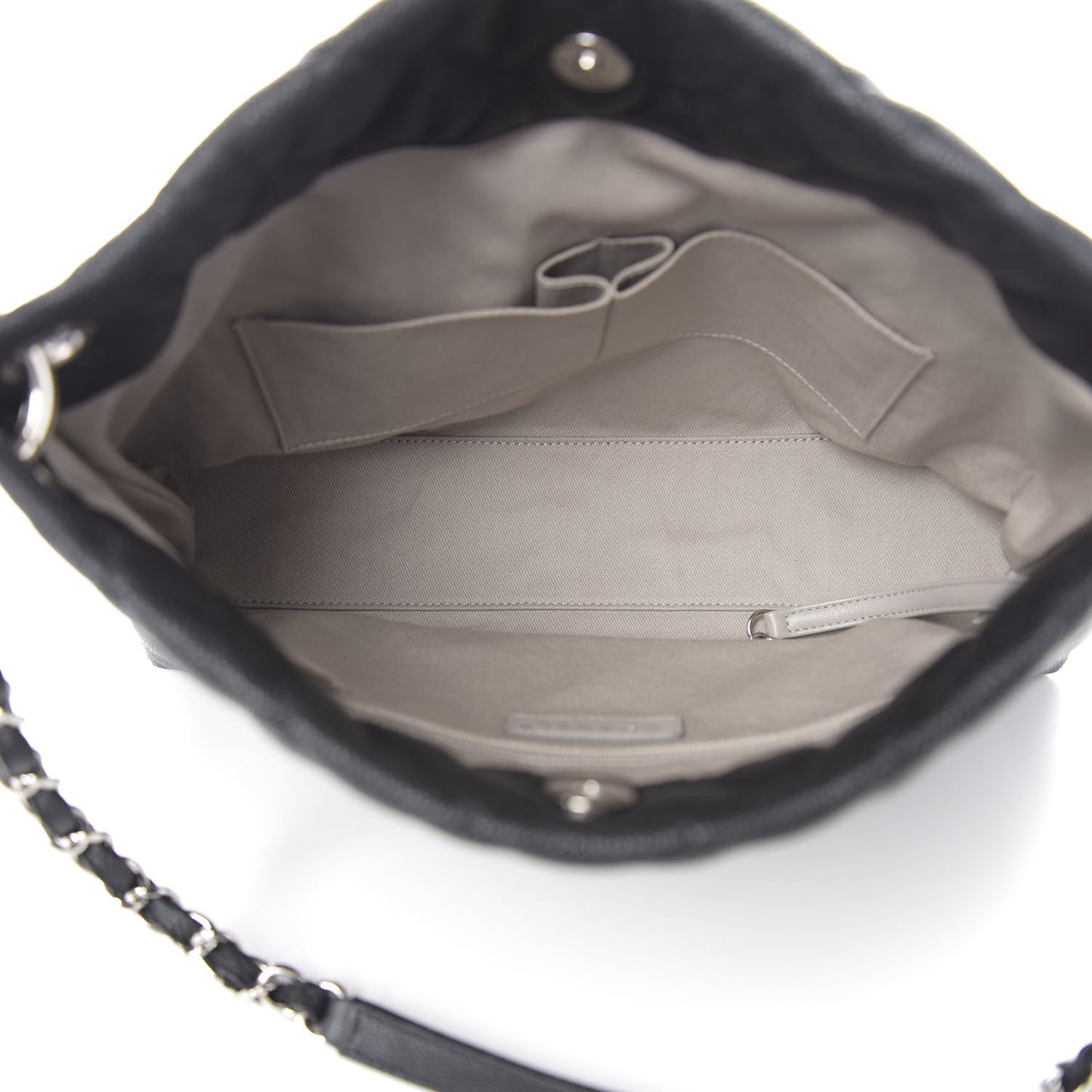 Caviar Quilted CC Shopping Tote Black
