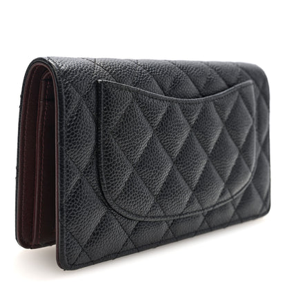 Chanel Caviar Quilted Yen Wallet Black 3 of 8