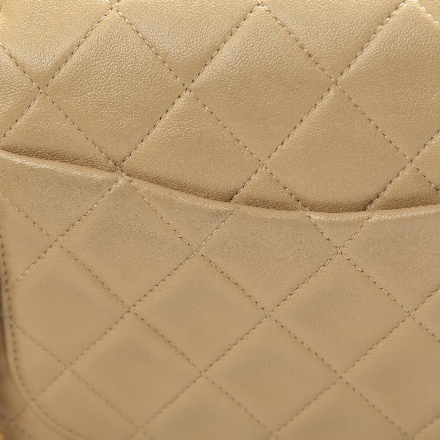 Chanel Lambskin Quilted Medium Double Flap Beige 18 of 18