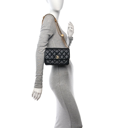 Chanel Lambskin Quilted Mini Medallion Multi Chain Flap Black 2 of 11