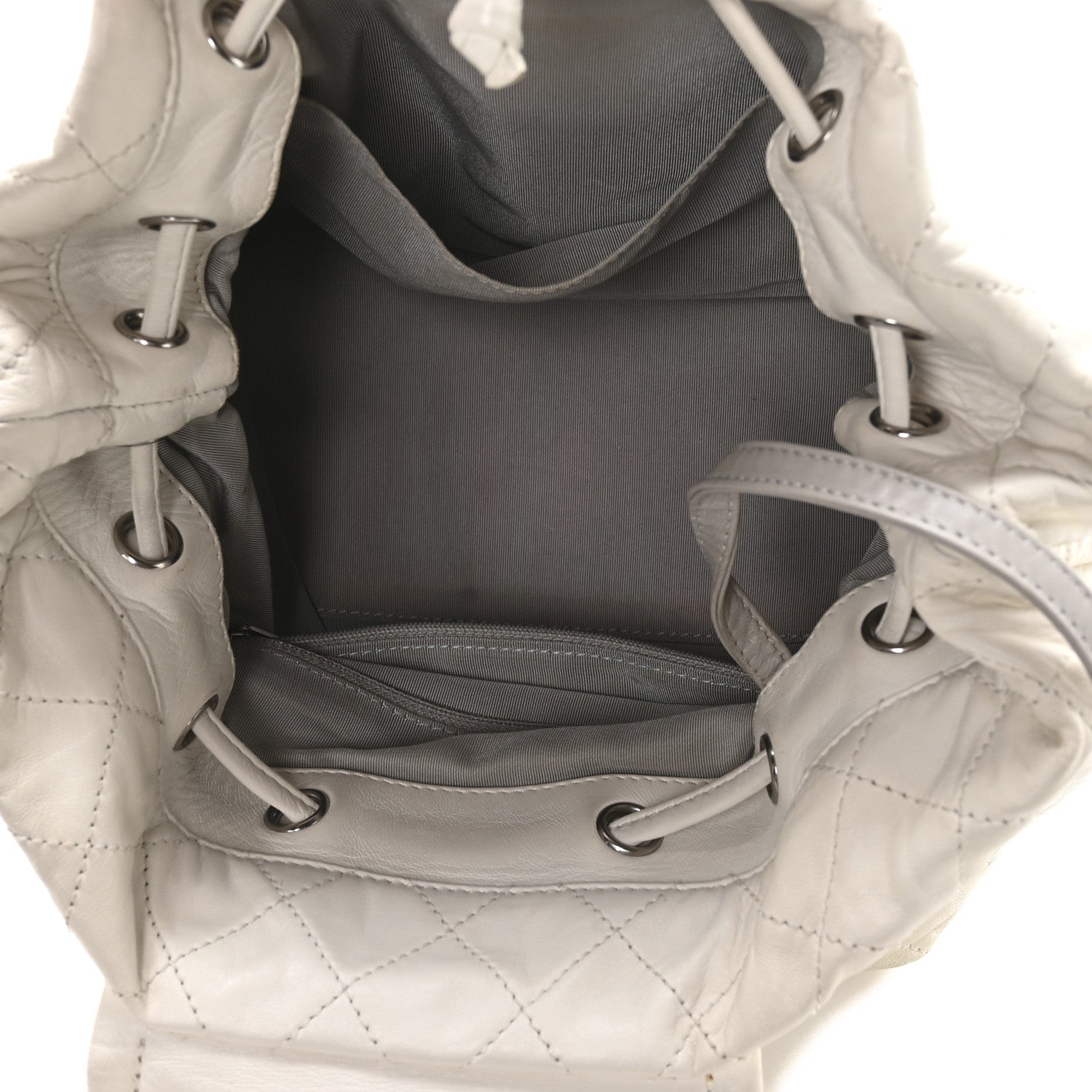 Chanel Lambskin Quilted Beijing Backpack Bag White 5 of 10