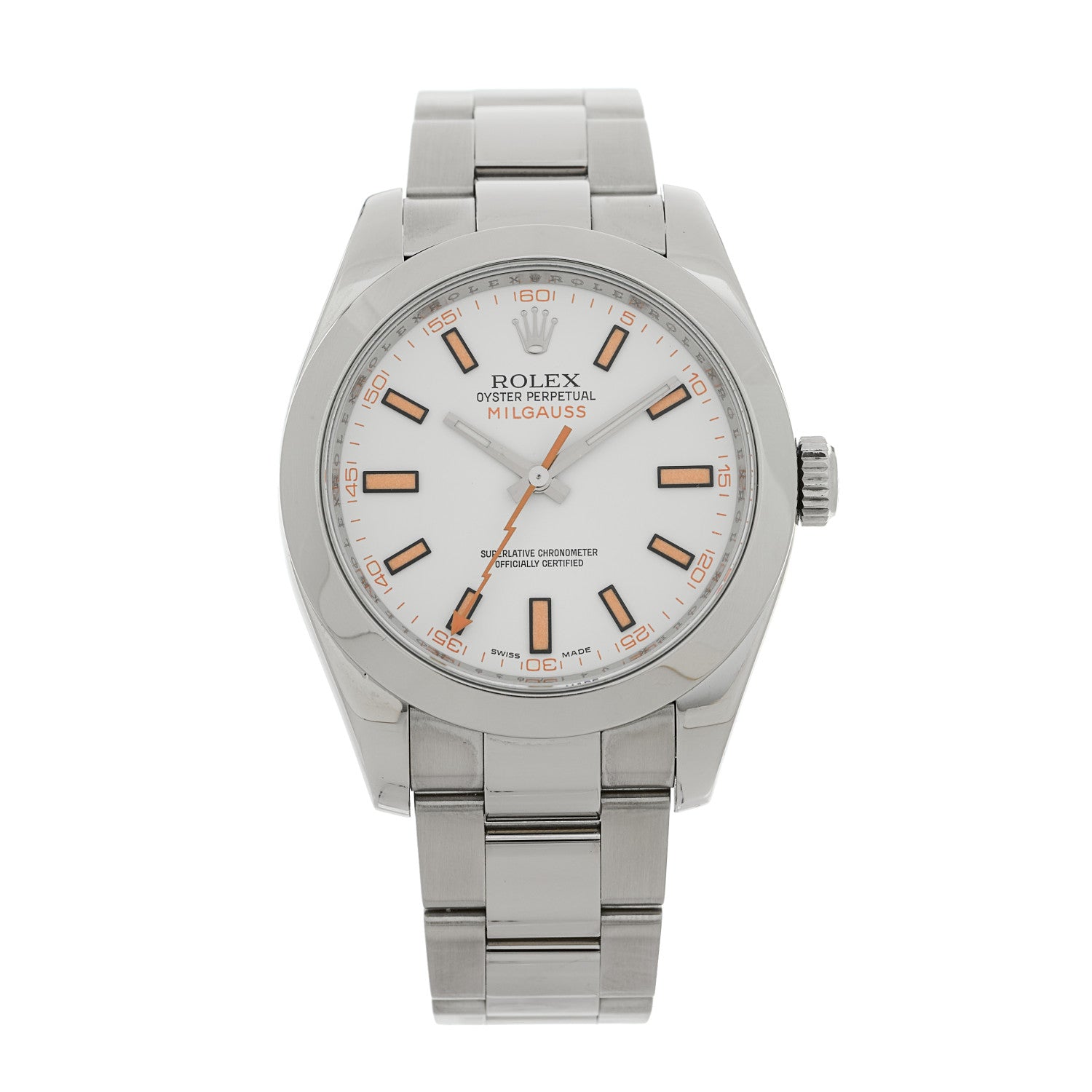 Rolex Stainless Steel 40mm Oyster Perpetual Milgauss Watch  White 116400 1 of 4