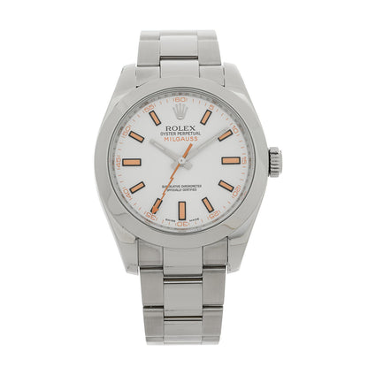 Rolex Stainless Steel 40mm Oyster Perpetual Milgauss Watch  White 116400 1 of 4