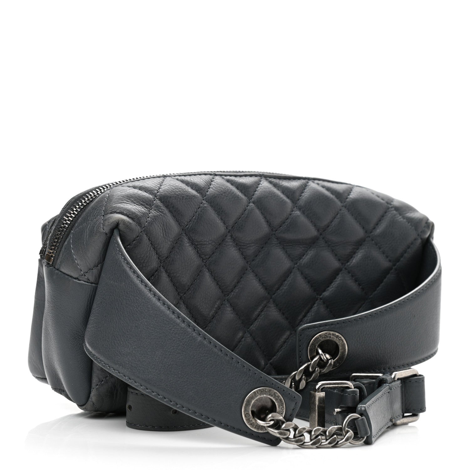 Chanel Calfskin Quilted Waist Bag Dark Grey 3 of 15