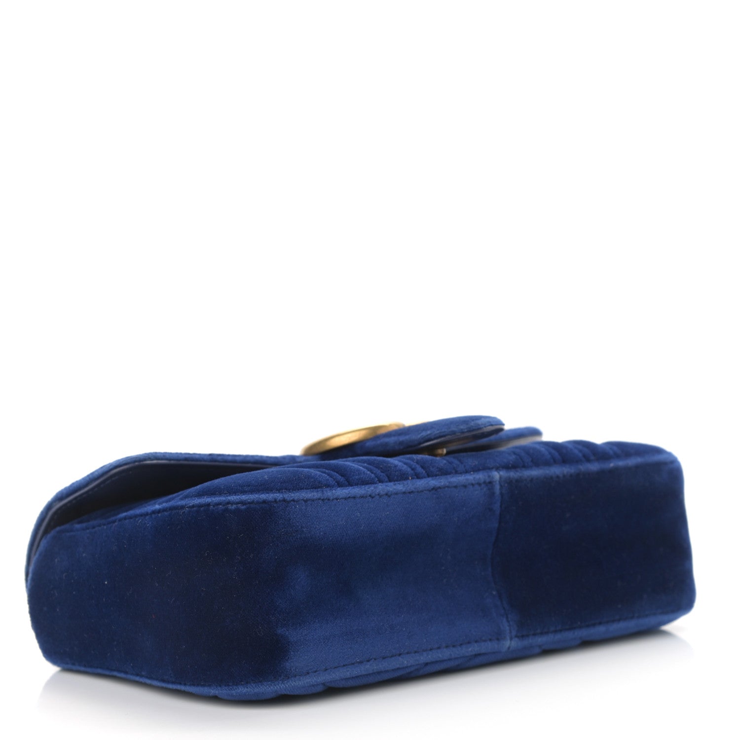 Gucci Velvet Matelasse Mini GG Marmont Shoulder Bag Cobalt Blue 4 of 11