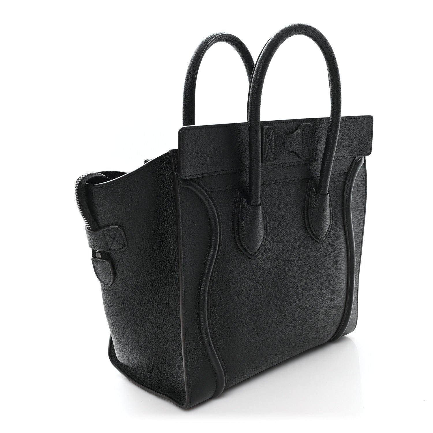 Celine Drummed Calfskin Mini Luggage Black 3 of 10