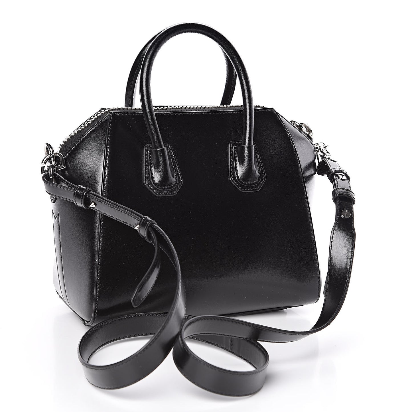 Shiny Lord Calfskin Mini Antigona Black