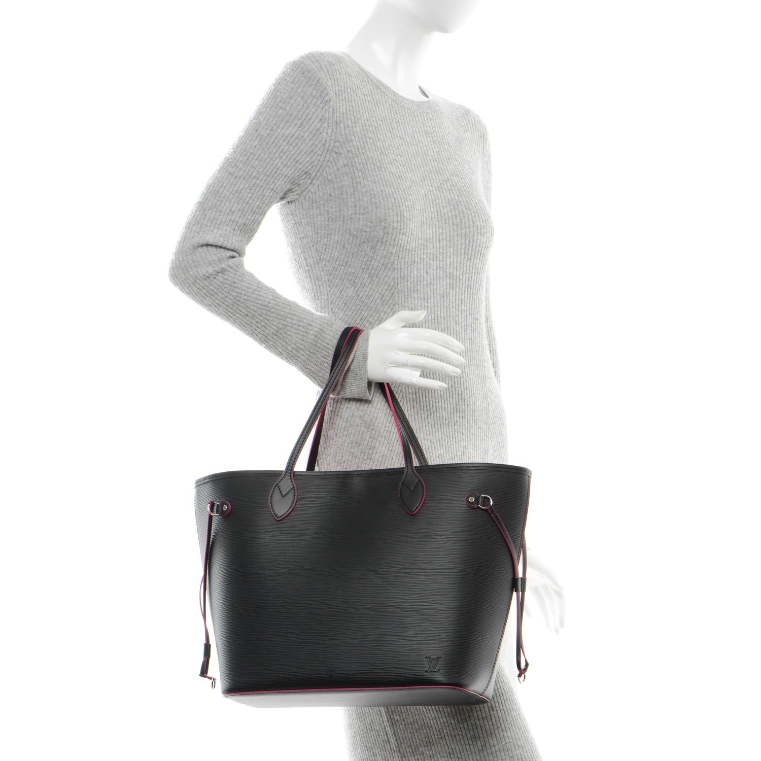 Louis Vuitton Epi Neverfull MM Black Hot Pink 2 of 8
