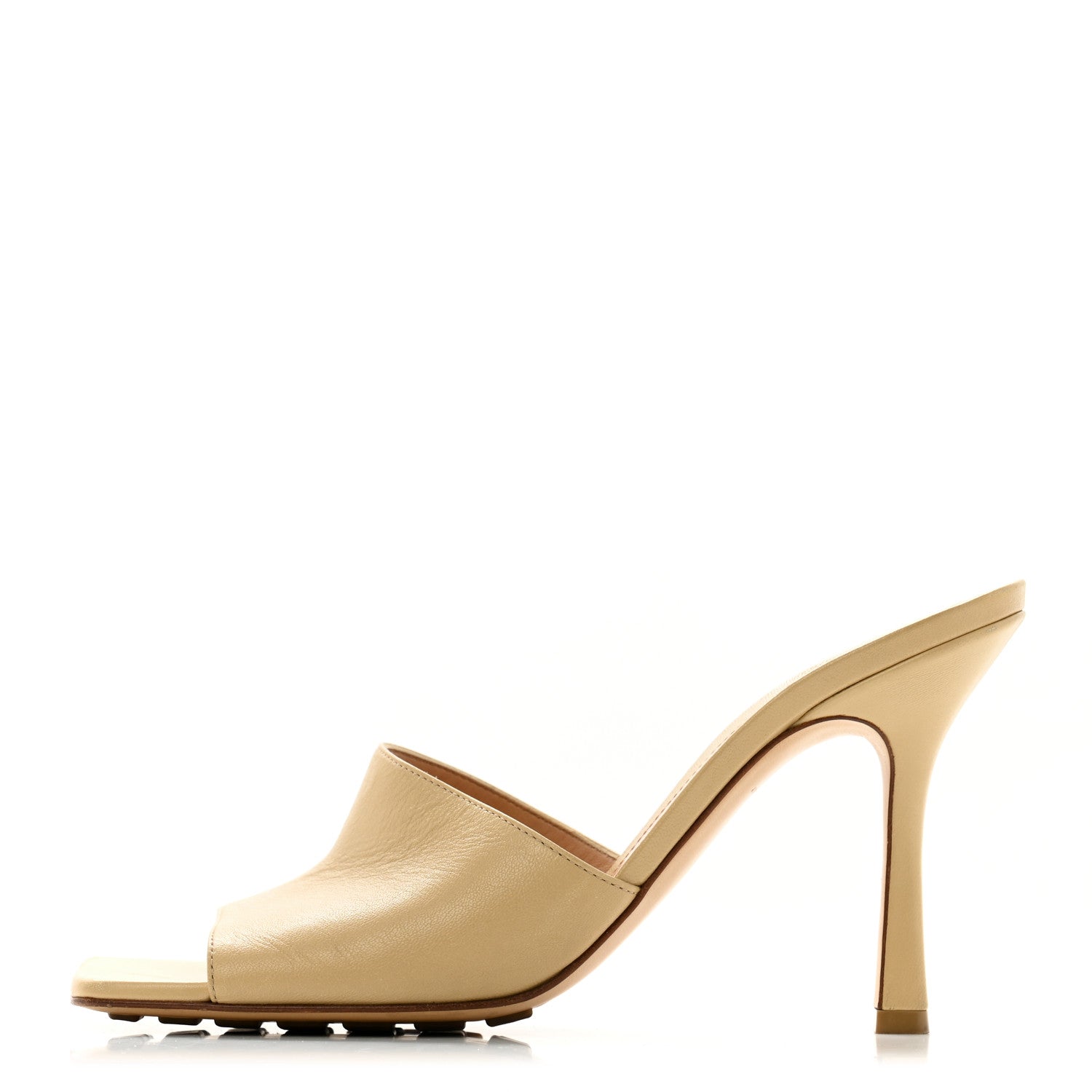 Bottega Veneta Lambskin Stretch Mule Sandals 39.5 Nude 1 of 9