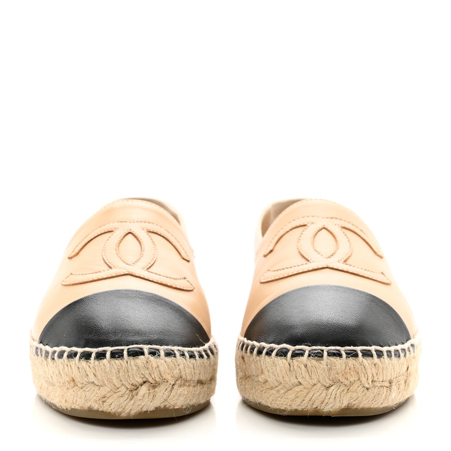 Lambskin CC Espadrilles 36 Beige Black