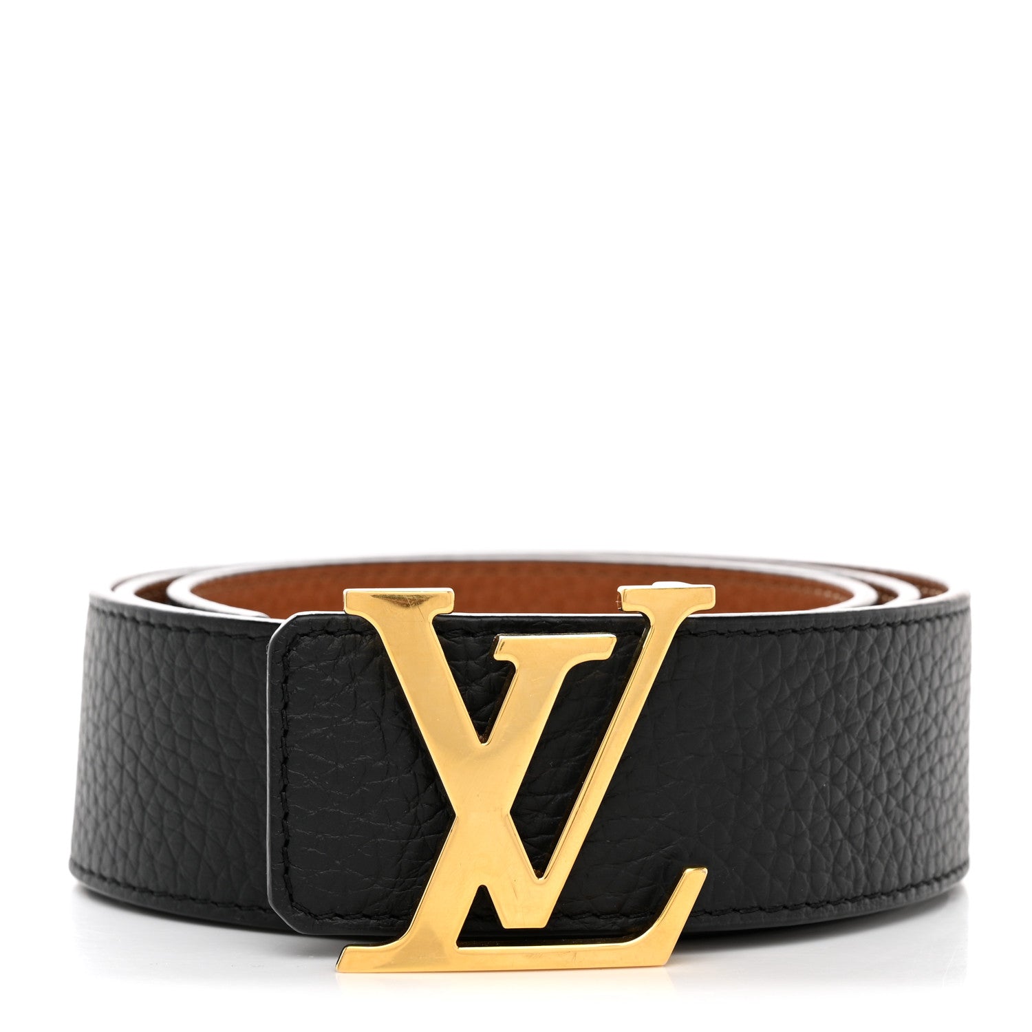 Louis Vuitton Taurillon Calfskin 30mm LV Initiales Reversible Belt 85 34 Black 1 of 6