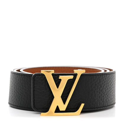 Louis Vuitton Taurillon Calfskin 30mm LV Initiales Reversible Belt 85 34 Black 1 of 6