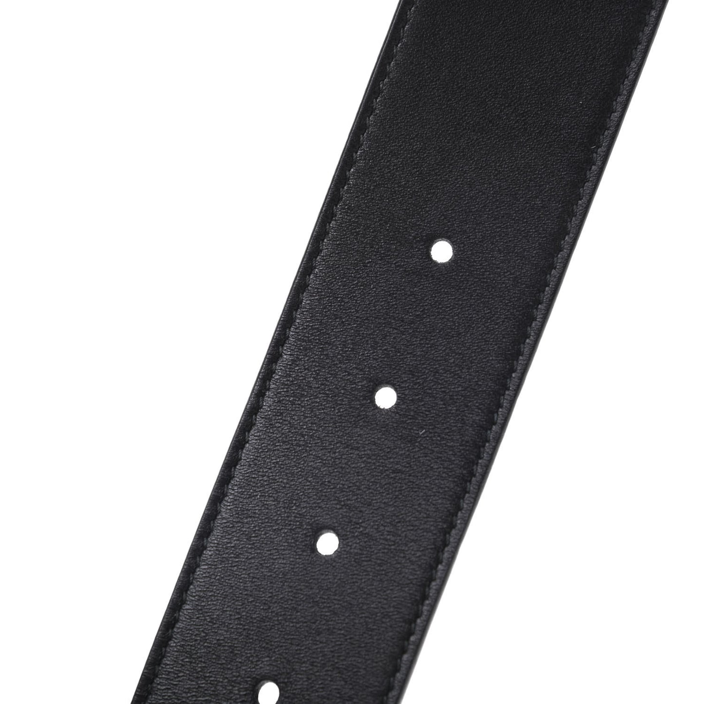 Moon Calfskin Pearl Double G 40mm Belt 80 32 Black Cream