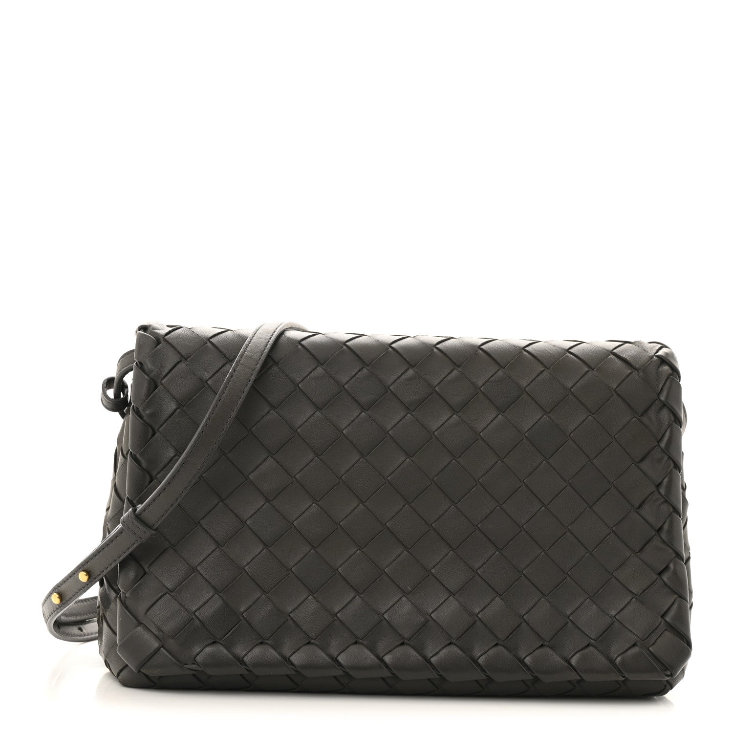 Bottega Veneta Nappa Intrecciato Crossbody Messenger Flap Light Grey 1 of 16