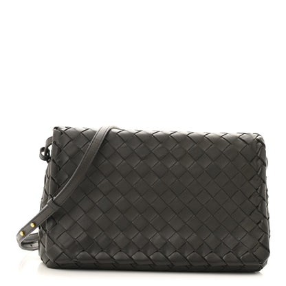 Bottega Veneta Nappa Intrecciato Crossbody Messenger Flap Light Grey 1 of 16