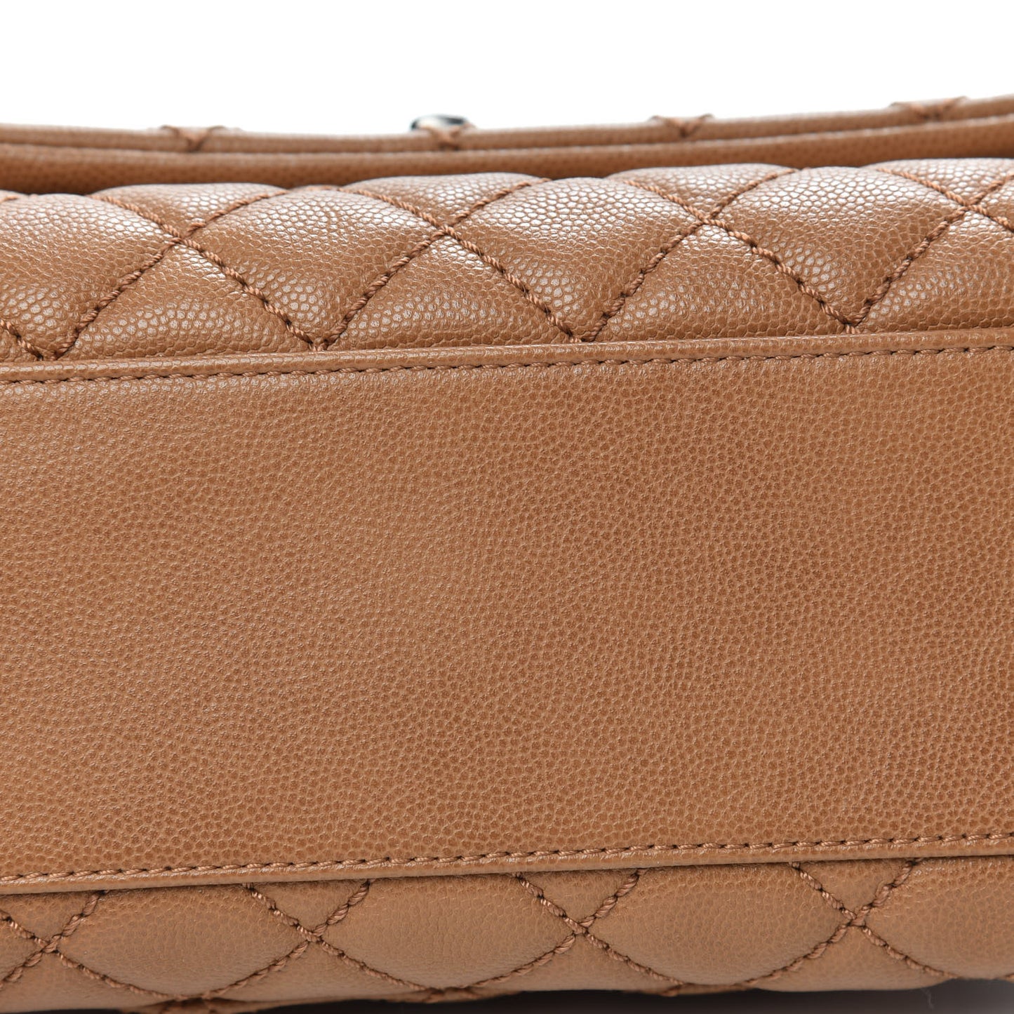 Caviar Quilted Mini Coco Handle Flap Camel