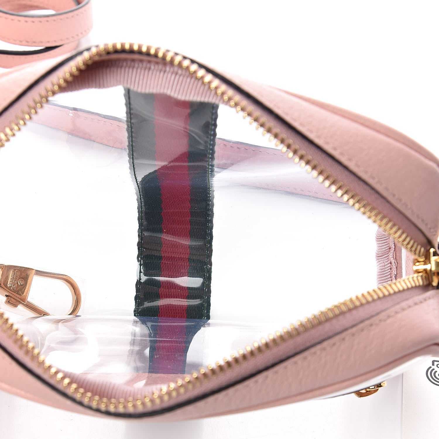 Gucci Vinyl Web Mini Ophidia Transparent Shoulder Bag Perfect Pink 5 of 8