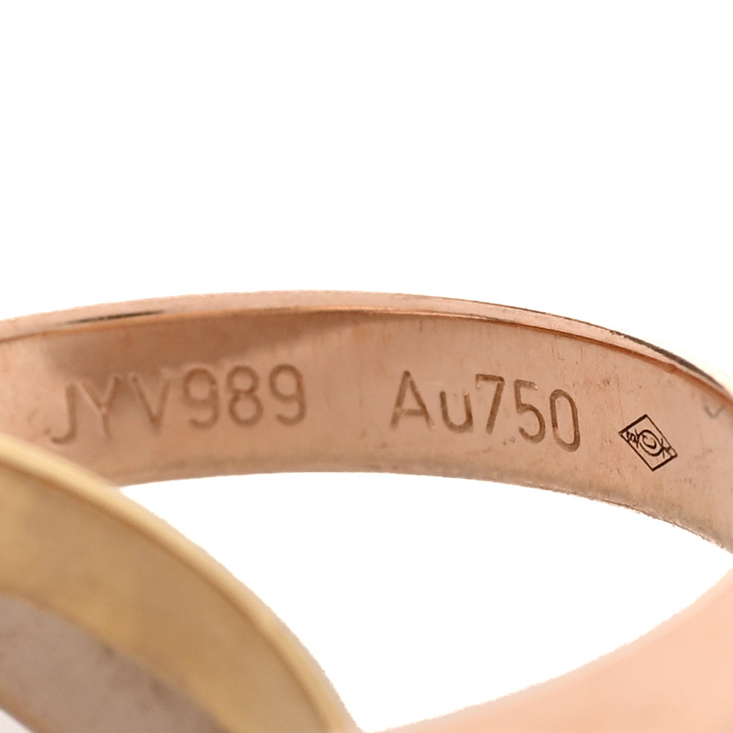 Cartier 18K Pink Yellow White Gold Small Trinity Ring 50 5.25 5 of 5