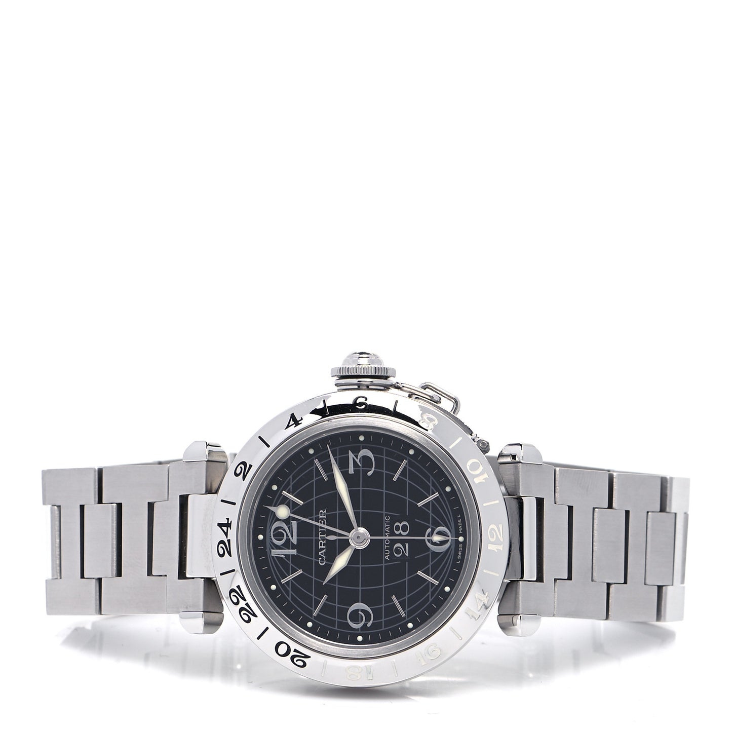 Stainless Steel 35mm Pasha C Big Date Automatic Watch Black