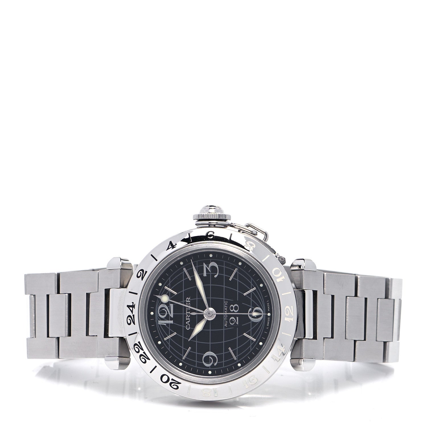 Cartier Stainless Steel 35mm Pasha C Big Date Automatic Watch Black 2 of 4