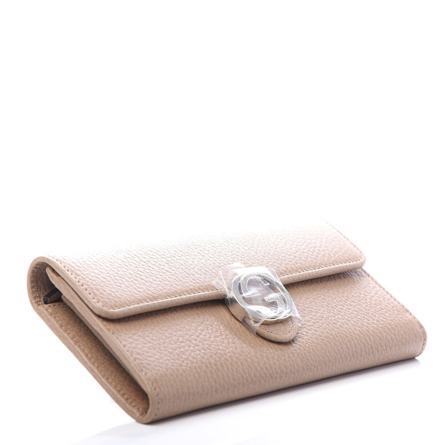 Dollar Calfskin Interlocking G Continental Wallet Camelia