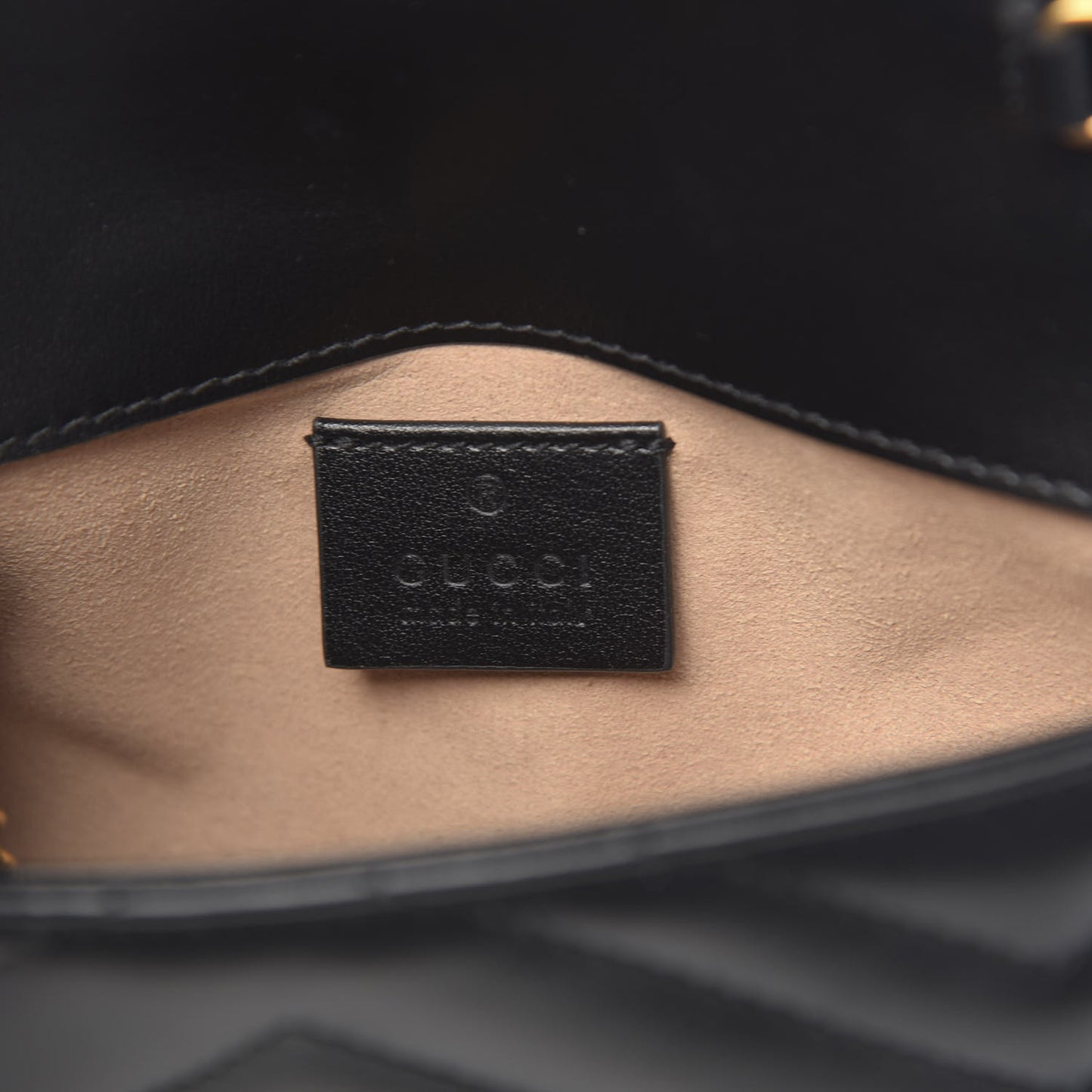 Calfskin Matelasse Super Mini GG Marmont Shoulder Bag Black