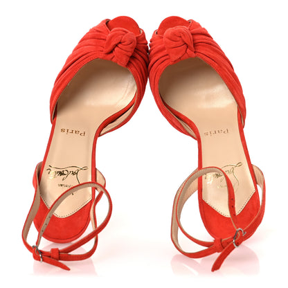Christian Louboutin Veau Velours Greissimo 100 Sandals 37 Lipstick 2 of 12