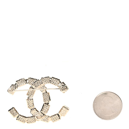 Chanel Baguette Crystal CC Brooch Gold 2 of 4