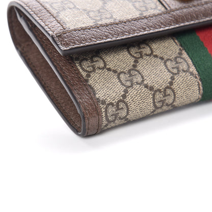 Gucci GG Supreme Monogram Web Ophidia Continental Wallet Brown 6 of 10