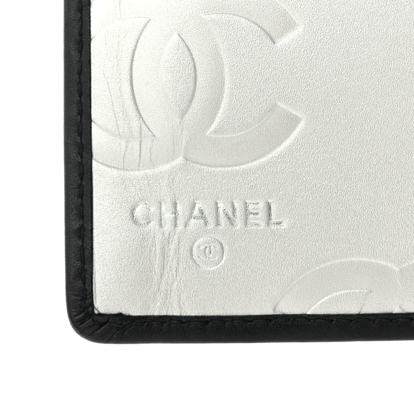 Calfskin Quilted Cambon Yen Wallet Black Silver