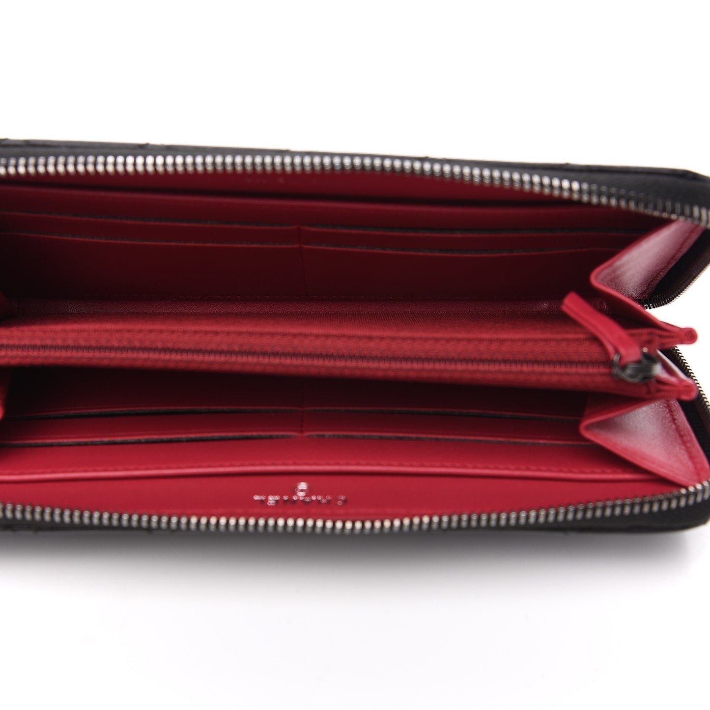 Aged Calfskin Quilted Small Gabrielle Zip Around Wallet Black