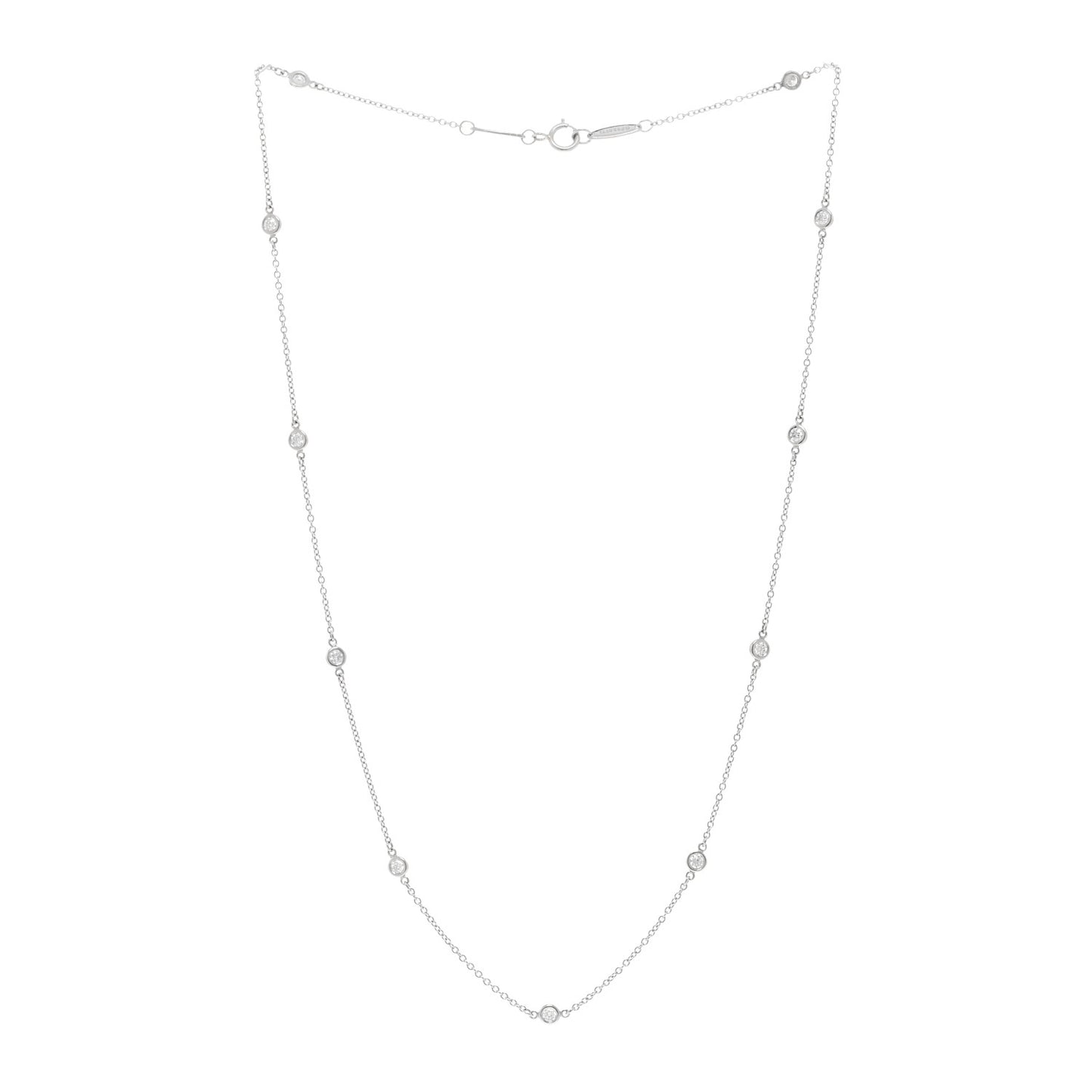 Platinum Diamond .33ctw Elsa Peretti Diamonds by the Yard Station Necklace