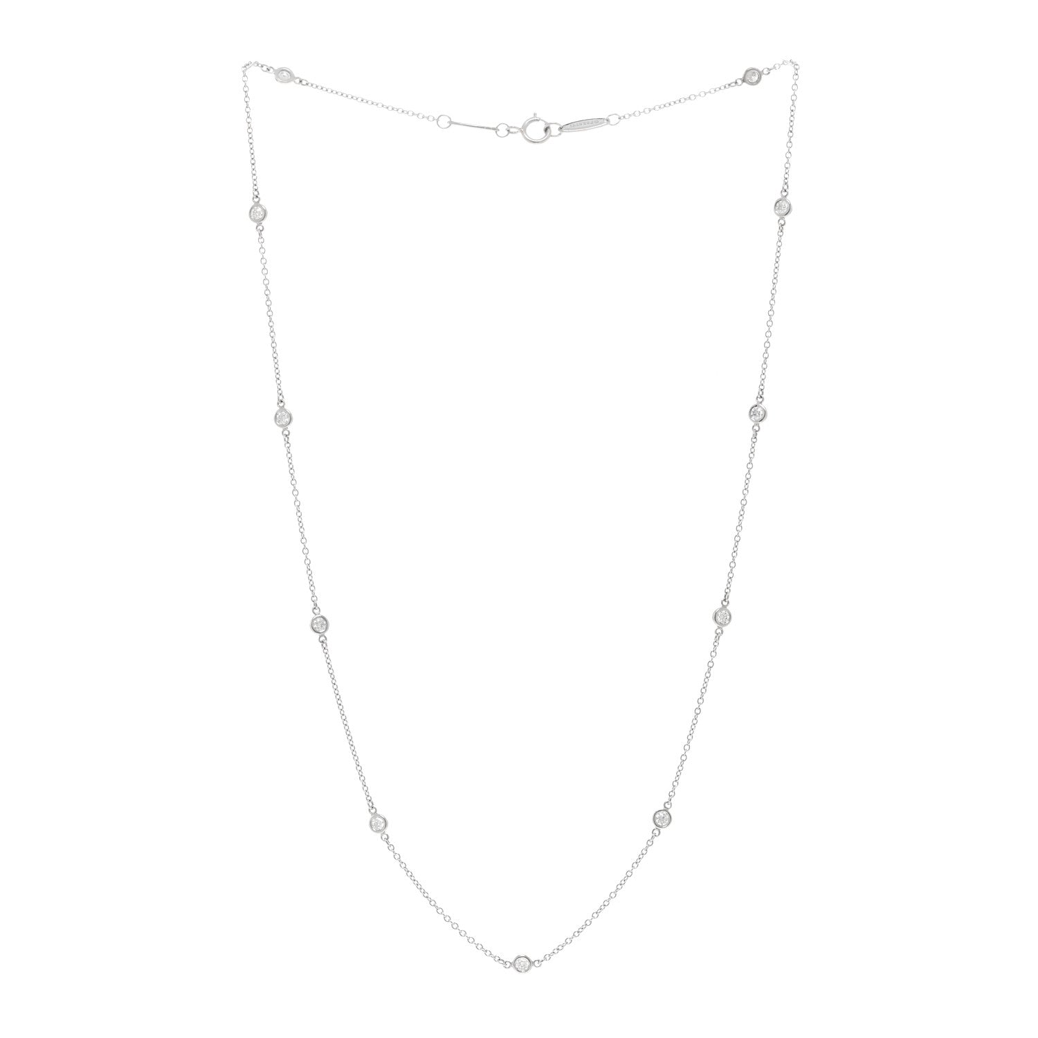 Tiffany Platinum Diamond .33ctw Elsa Peretti Diamonds by the Yard Station Necklace 3 of 5