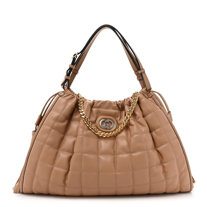 Gucci Calfskin Quilted Medium Deco Tote Bag Camelia 1 of 9