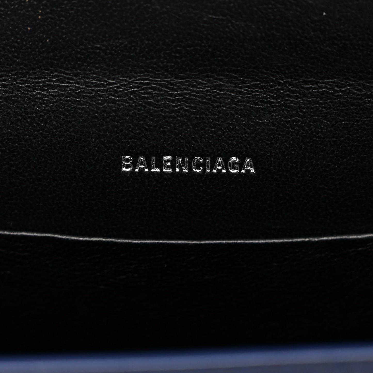 Shiny Calfskin Crocodile Embossed XS Sharp Top Handle Bag Navy