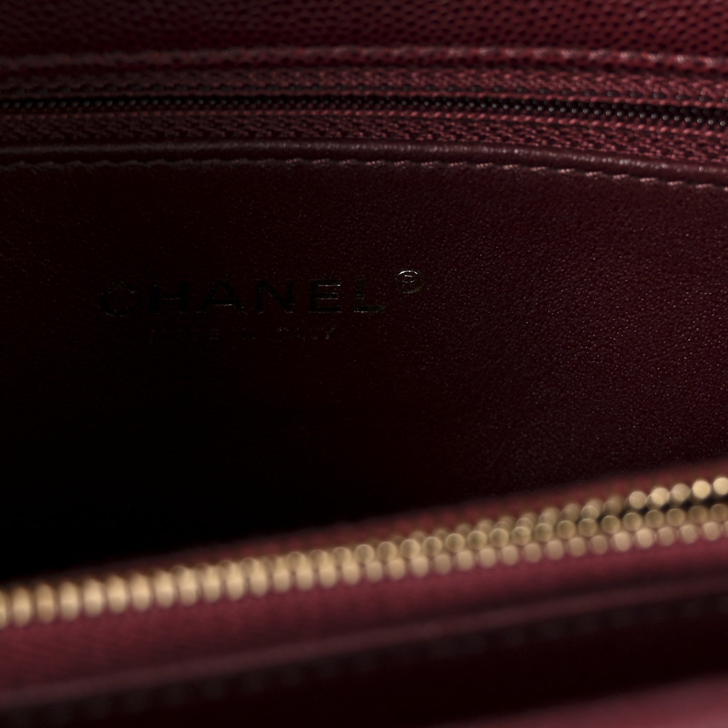 Caviar Lizard Quilted Small Coco Handle Flap Burgundy