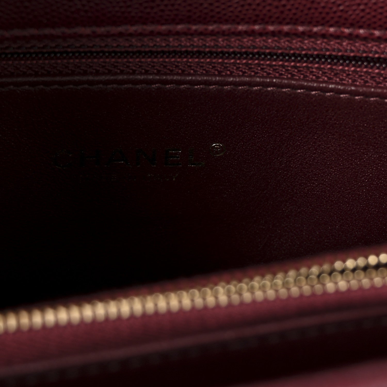 Chanel Caviar Lizard Quilted Small Coco Handle Flap Burgundy 6 of 10