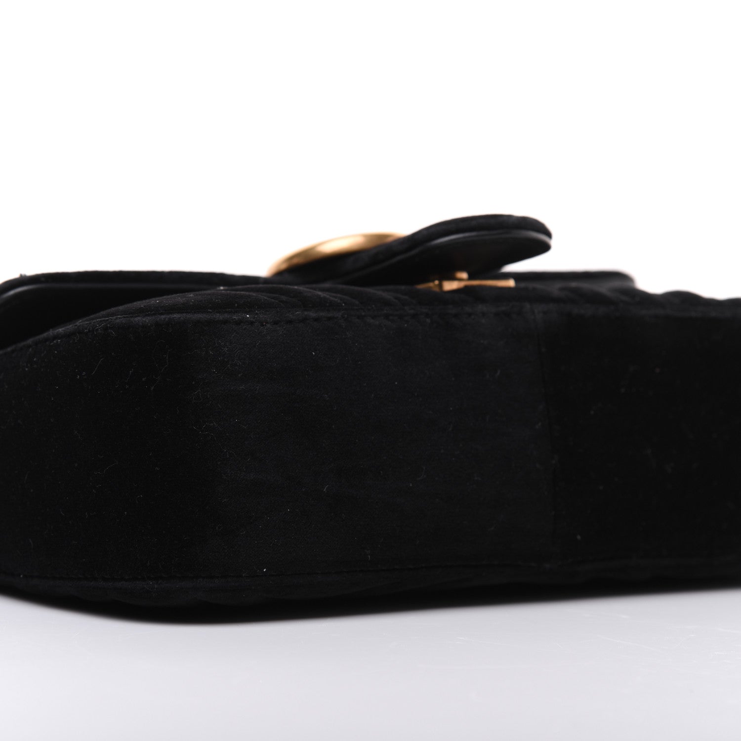 Gucci Velvet Matelasse Mini GG Marmont Shoulder Bag Black 6 of 18