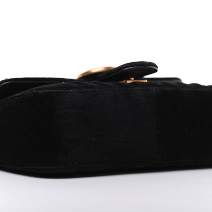 Gucci Velvet Matelasse Mini GG Marmont Shoulder Bag Black 6 of 18