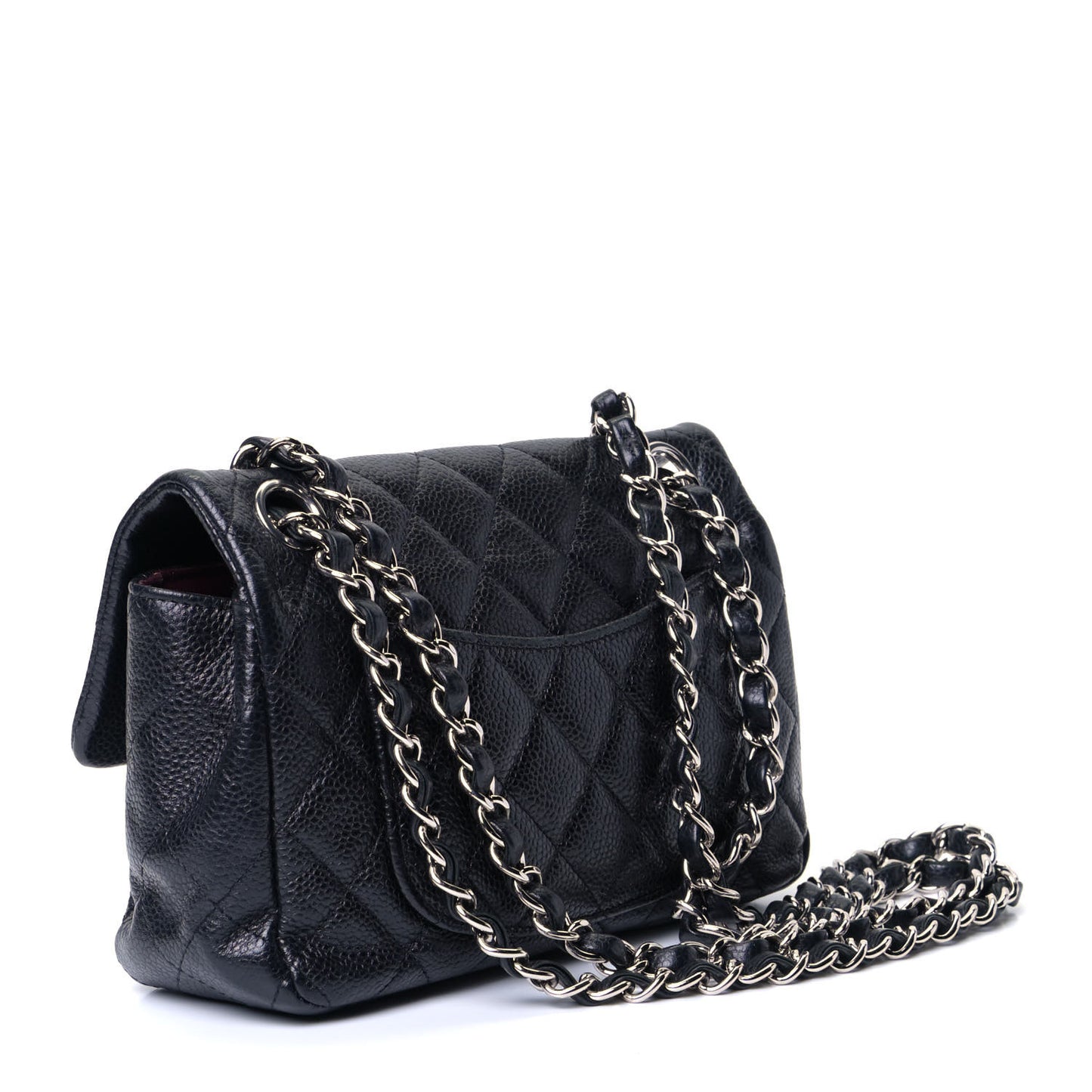 Caviar Quilted Mini Rectangular Flap Black