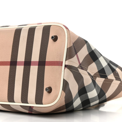 Burberry Nova Check Patent Trim Shopper Tote White 10 of 17