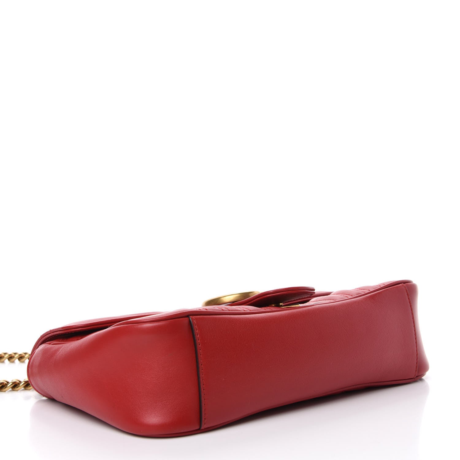 Gucci Calfskin Matelasse Small GG Marmont Shoulder Bag Hibiscus Red 5 of 13