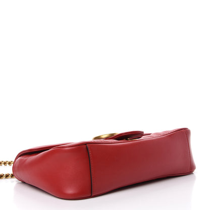 Gucci Calfskin Matelasse Small GG Marmont Shoulder Bag Hibiscus Red 5 of 13