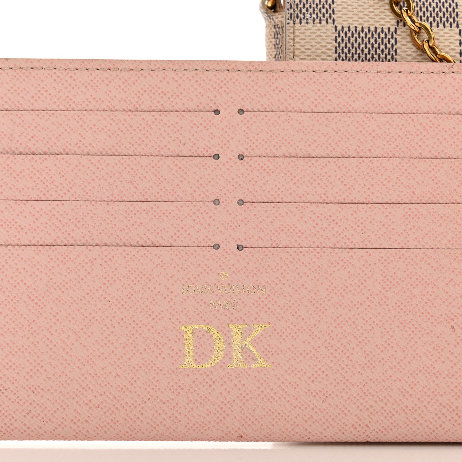 Louis Vuitton Damier Azur Pochette Felicie Chain Wallet Rose Ballerine 14 of 15