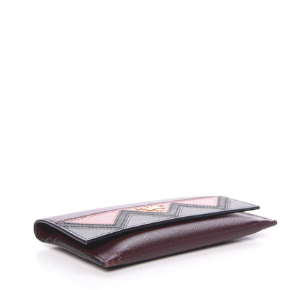 Prada Saffiano Greche Card Holder Granato Petalo Marmo 5 of 11