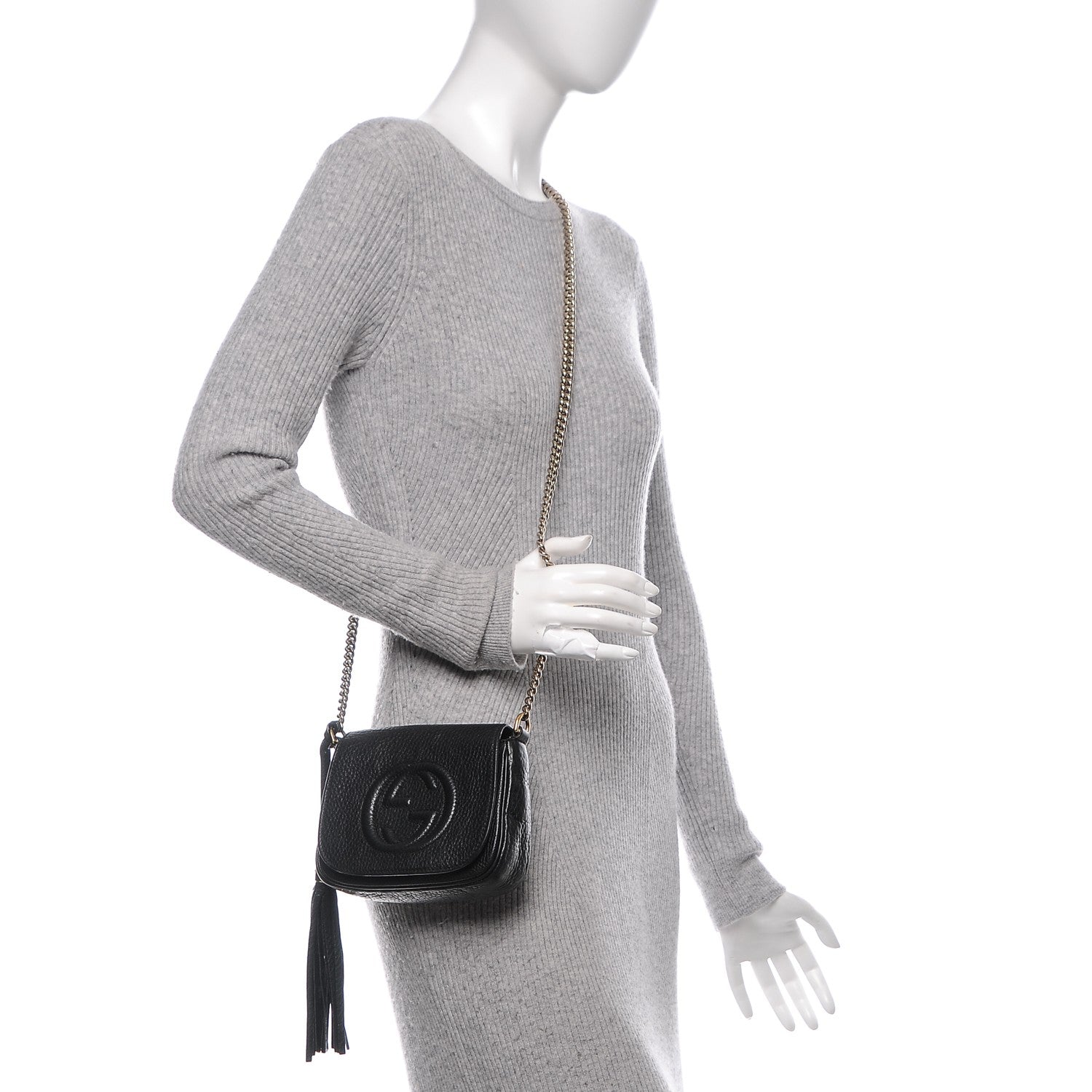 Gucci Pebbled Calfskin Small Soho Flap Crossbody Black 2 of 7