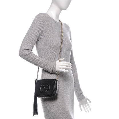 Gucci Pebbled Calfskin Small Soho Flap Crossbody Black 2 of 7