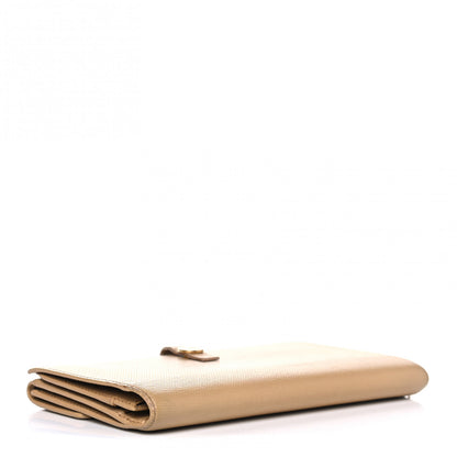 Chanel Grained Calfskin CC Button Long Wallet Beige 3 of 14