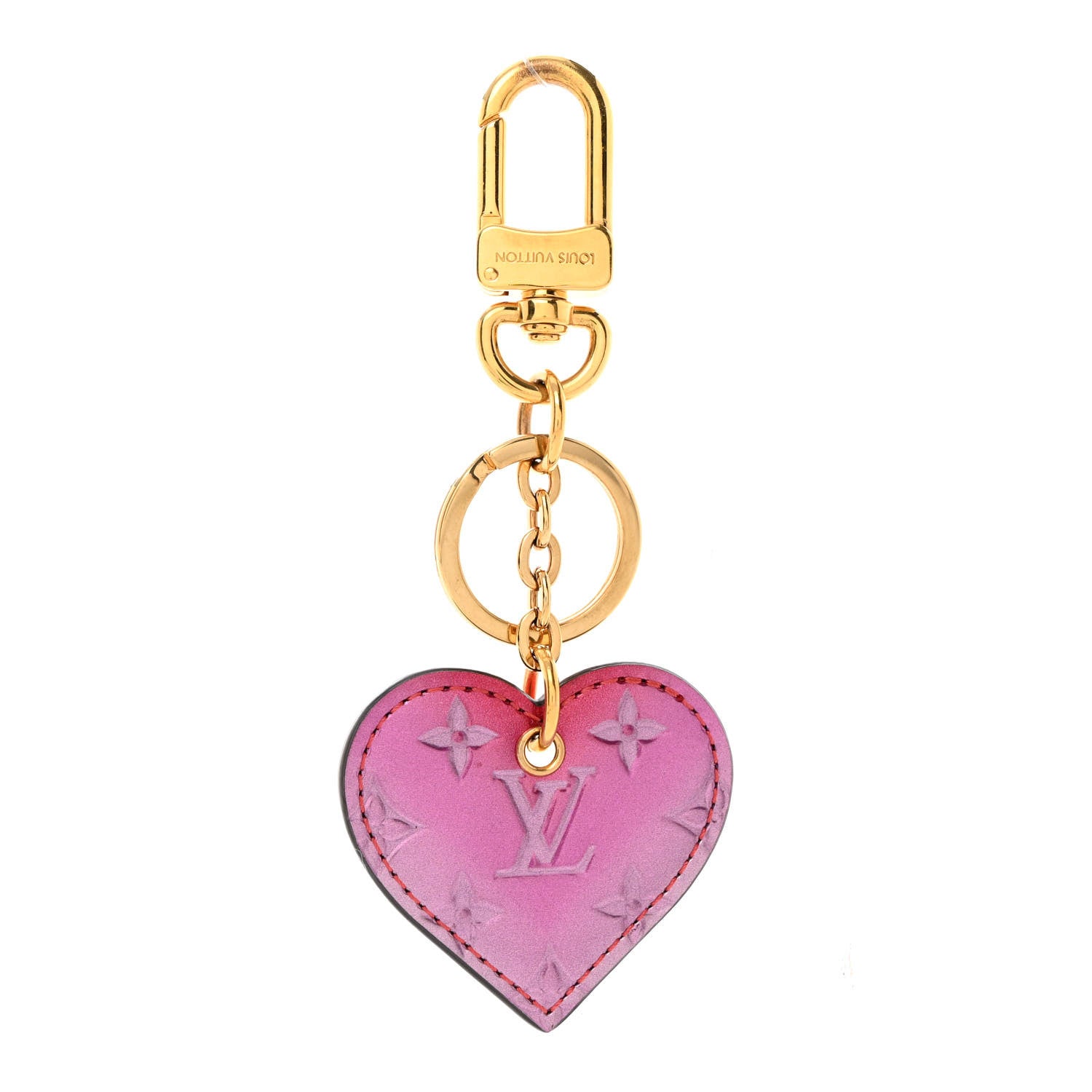 Louis Vuitton Vernis Degrade Love Lock Heart Key Holder Bag Charm Pink Red 1 of 5