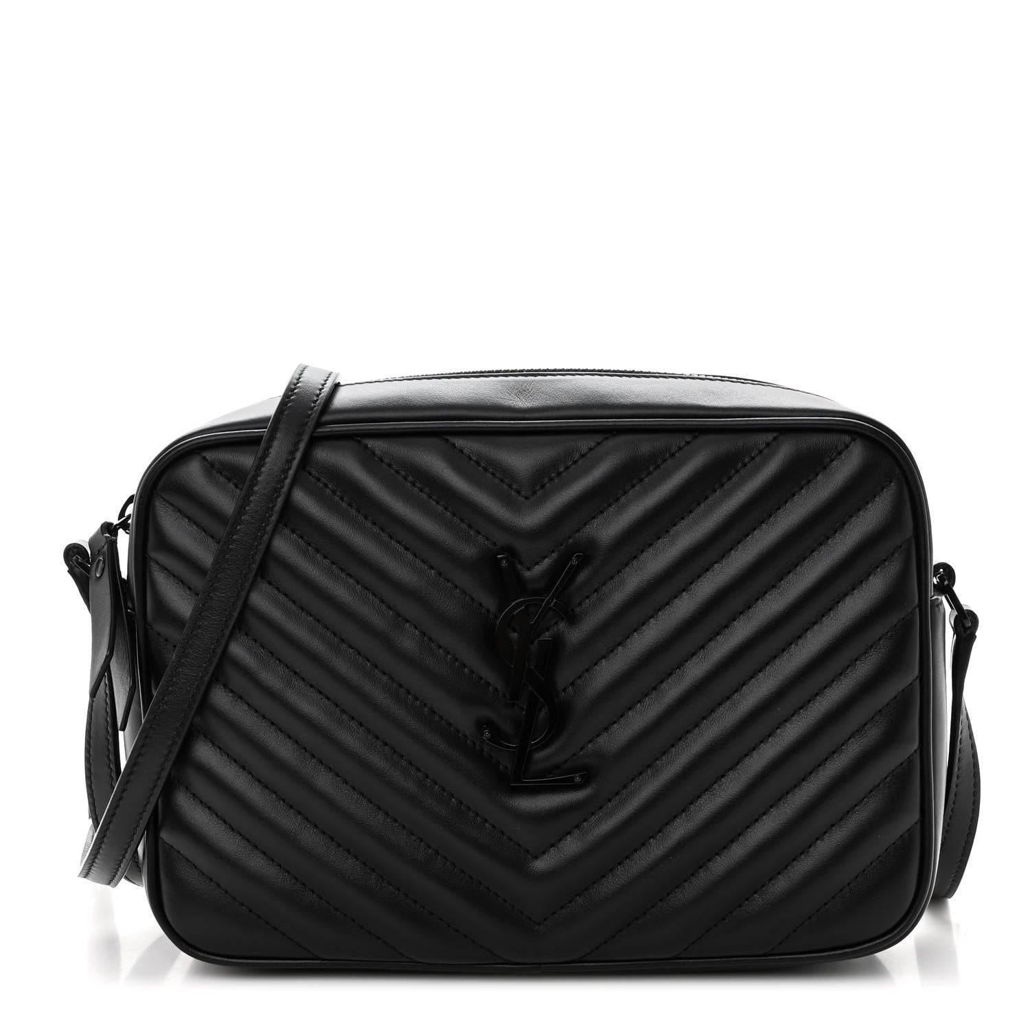 Saint Laurent Calfskin Matelasse Monogram Monochrome Lou Camera Bag Black 1 of 9